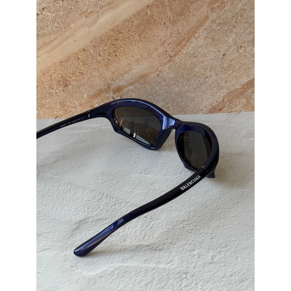 NEW Balenciaga BB0229S Bat Sunglasses in Metallic Blue $605 - Picture 7 of 8
